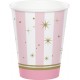 Twinkle Toes Striped Pink with Stars Cups
