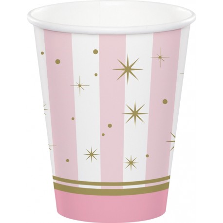 Twinkle Toes Striped Pink with Stars Cups