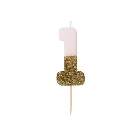 Gold Glitter Candle 1