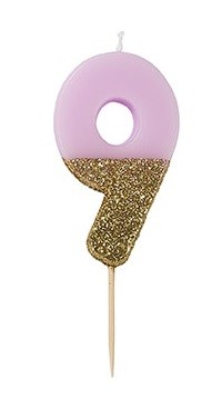 Candelina Glitter Oro 9 Anni