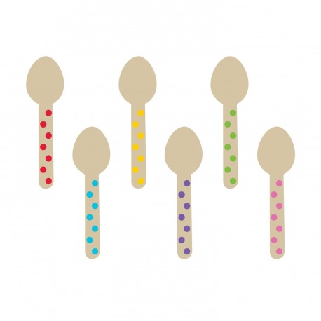 Wooden Mini Spoons Rainbow Dots