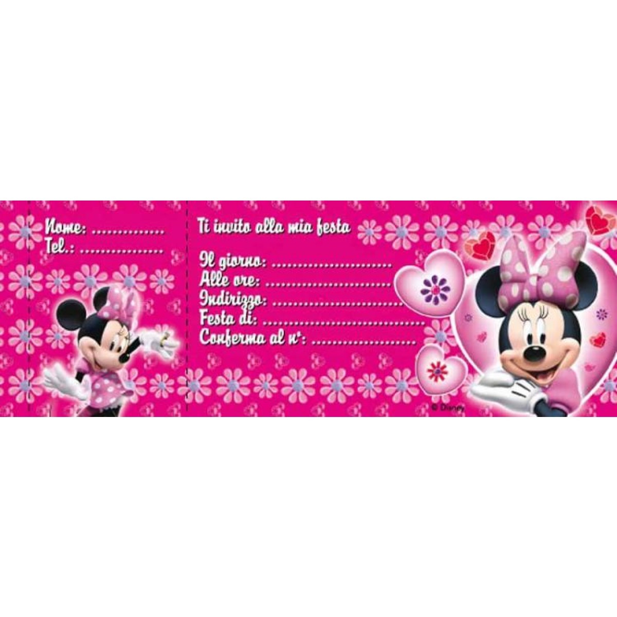 Inviti di compleanno di Minnie Mouse