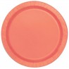 Coral Paper Dinner Plates 16pc