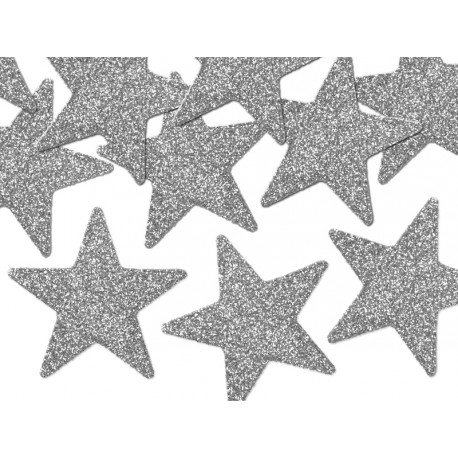Glittery decorations Star Silver