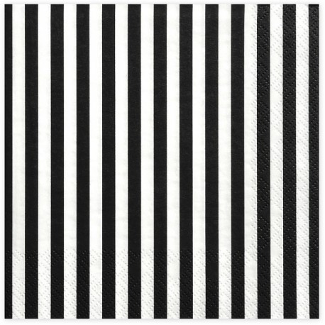 White and black Stripes paper napkins