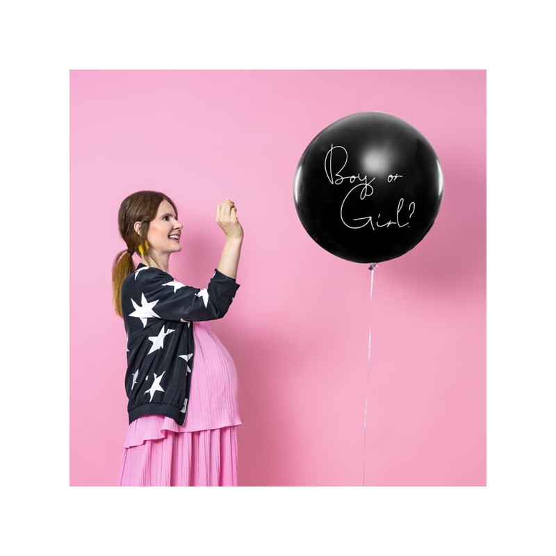 Palloncino Nero Boy or Girl? per Baby Shower o Gender Reveal Party -  Aurora Fun & Play