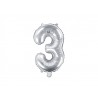 Palloncino foil numero 3 colore argento