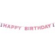 Pink Glitter Happy Birthday Banner