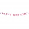 Pink Glitter Happy Birthday Banner