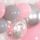 Grey Pink White Balloons Garland