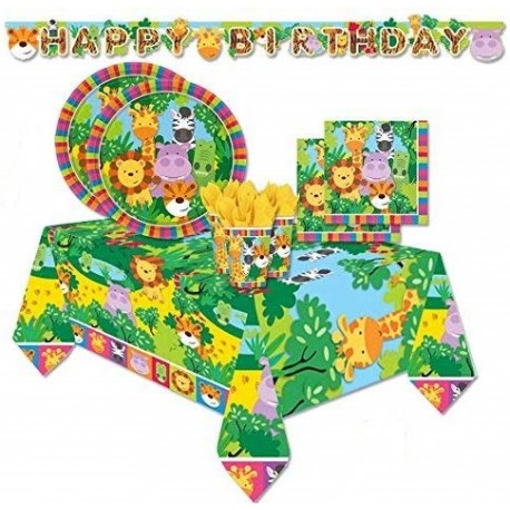 Jungle Friends Party Kit 90 pieces