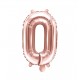 Numeral Zero Rose Gold Foil Balloon