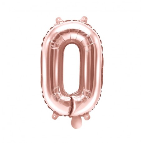 Numeral Zero Rose Gold Foil Balloon