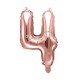 Number 4 Rose Gold Foil Balloon