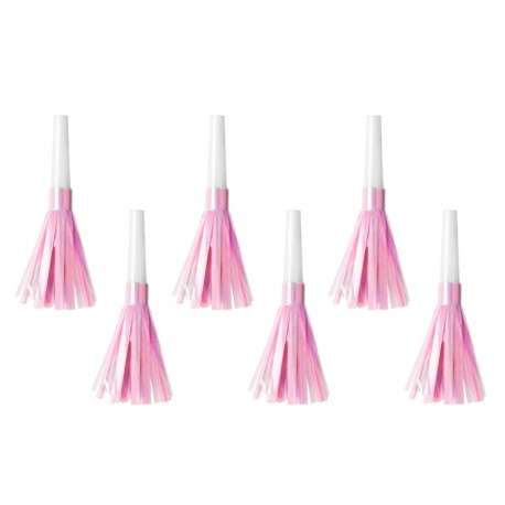 Pink Party Horns 6 pc