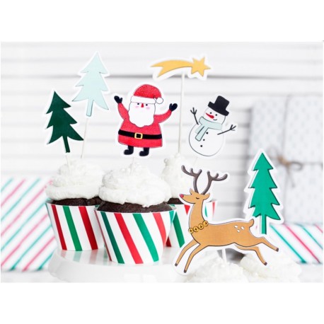 Christmas Party Supplies - "Merry Xmas" Toppers Set