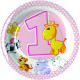 Little Animals Pink Dessert Plates