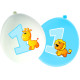 First Birthday Blue Balloons Little Animals