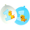 First Birthday Blue Balloons Little Animals