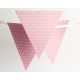 Pastel Pink White Polka Dots Paper Flag Banner