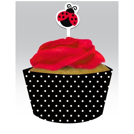Cupcake Wrapers con Decorazione Coccinella